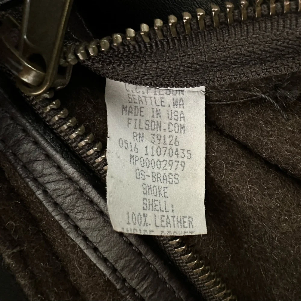 Filson Leather Backpack.